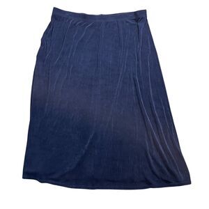 Vikki VI 3X Blue Skirt NEW Made In The USA Elastic Pull‎ On Waist